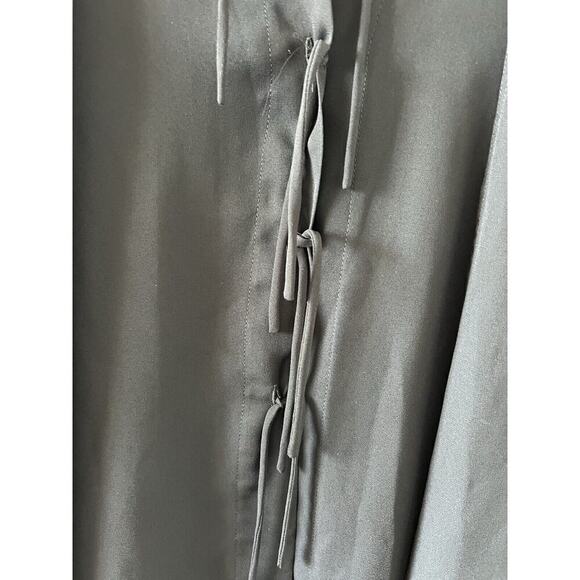 Biyan Silk Black Sheer Blouse Size Medium Long Sleeve Flowy Boho - Picture 4 of 6